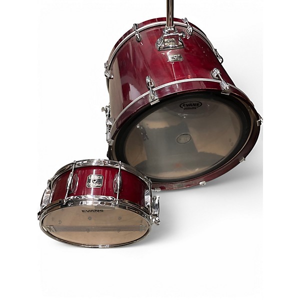 Used Gretsch Drums 6 Piece Catalina Maple Crimson Red Trans Drum Kit