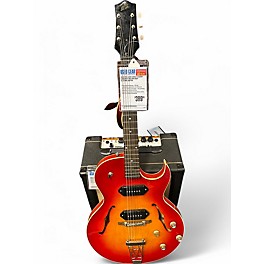Used The Loar LH302T Cherry Sunburst Hollow Body Electric Guitar