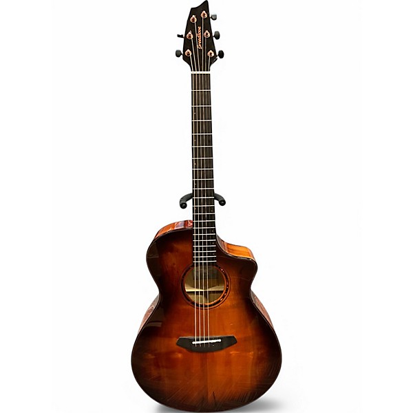 Used Breedlove Pursuit Concert Exotic Tiger Eye Acoustic Electric Guitar