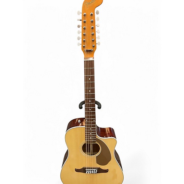 Used Fender Villager SCE Natural 12 String Acoustic Electric Guitar