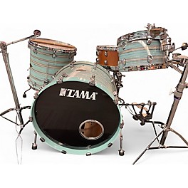 Used TAMA 3 Piece Starclassic Walnut/Birch Arctic Blue Oyster Drum Kit