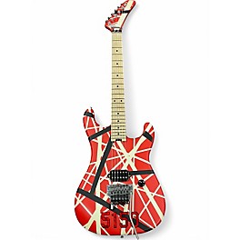 Used EVH Striped Series 5150 RED and white Solid Body Electric Guitar