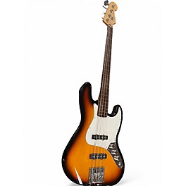 Used 2000s Fender Standard Fretless Jazz Bass 3 Tone Sunburst Electric Bass Guitar