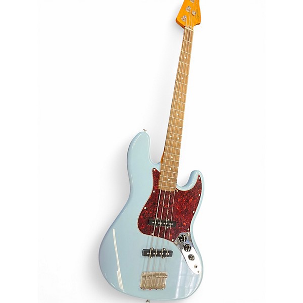 Used 2023 Squier Classic Vibe 70s Jazz Bass Blue Electric Bass Guitar