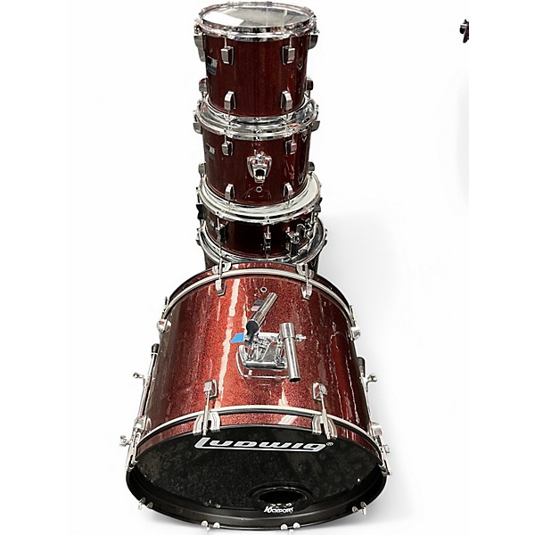 Used Ludwig 5 Piece Backbeat Red Drum Kit