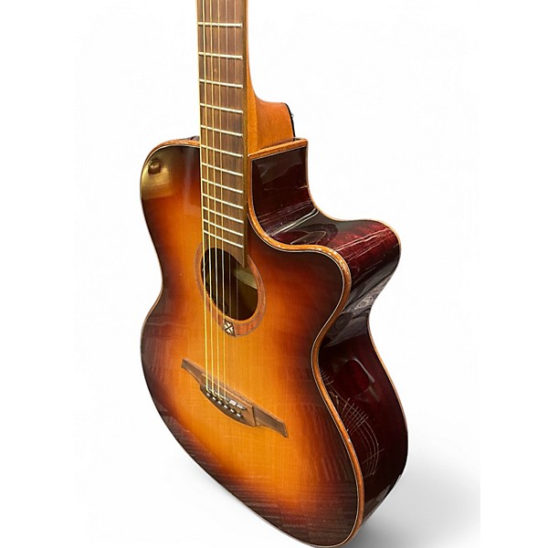 Used Lag Guitars TRAMONTANE T100 ACE Brown Sunburst Acoustic Electric Guitar