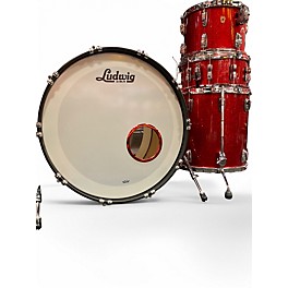 Used Ludwig 4 Piece Classic Maple Pro Beat Red Sparkle Drum Kit