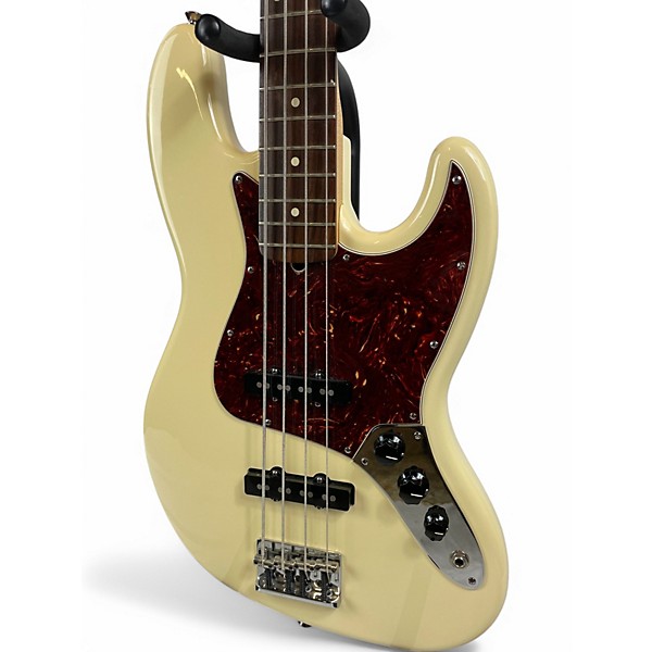 Used 2008 Fender American Standard Jazz Bass Olympic White Electric Bass Guitar