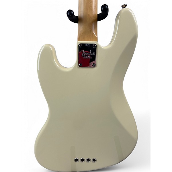 Used 2008 Fender American Standard Jazz Bass Olympic White Electric Bass Guitar