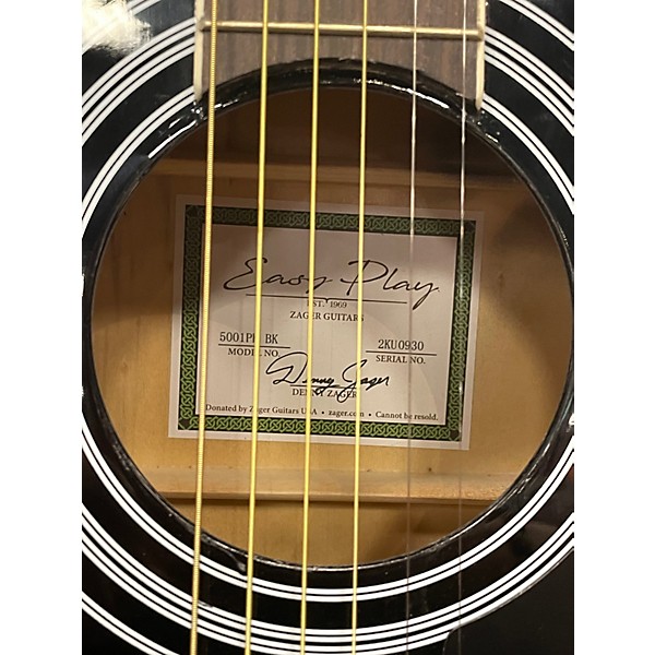 Used Zager 5001PK Black Acoustic Guitar