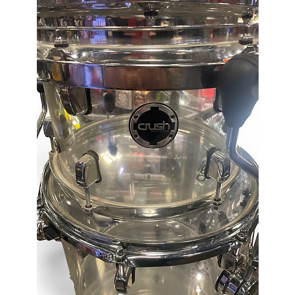 Used CRUSH 5 Piece ACRYILLIC CLEAR Drum Kit