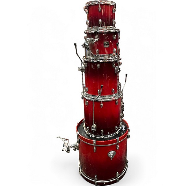 Used 2007 Gretsch Drums 5 Piece Catalina Maple Red Drum Kit