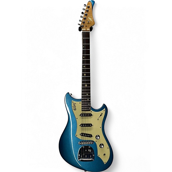Used Cave And Canary METEOR DELUXE Metallic Blue Solid Body Electric Guitar,Specials : American Fashion Style Bags On Sale