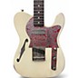 Used 2021 James Trussart Deluxe Steelcaster 50s Neck Cream Red Roses Hollow Body Electric Guitar