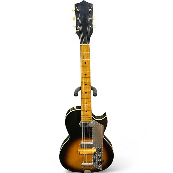 Vintage 1960s Kay k1961 value leader Tobacco Sunburst Solid Body Electric Guitar