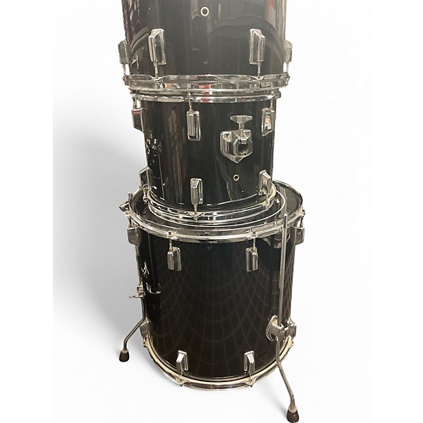 Used Pearl 5 Piece FORUM SERIES DRUM KIT Black and Silver Drum Kit