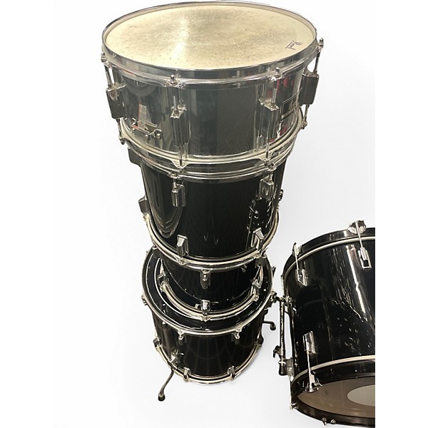 Used Pearl 5 Piece FORUM SERIES DRUM KIT Black and Silver Drum Kit