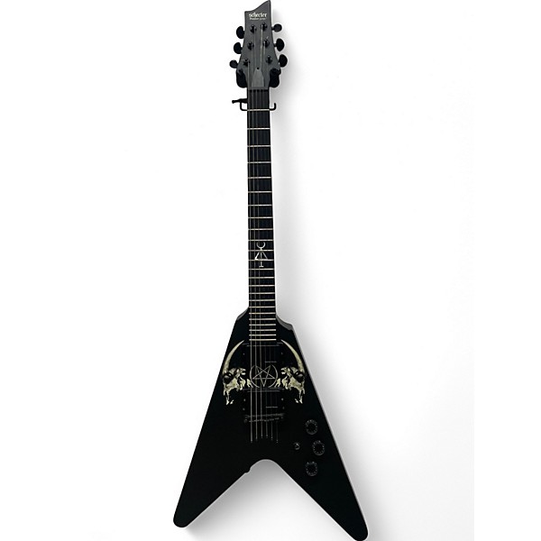 Used Schecter Guitar Research Sin Quirin signature V-1 Black Solid Body Electric Guitar,New Products : American Fashion Style Bags On Sale