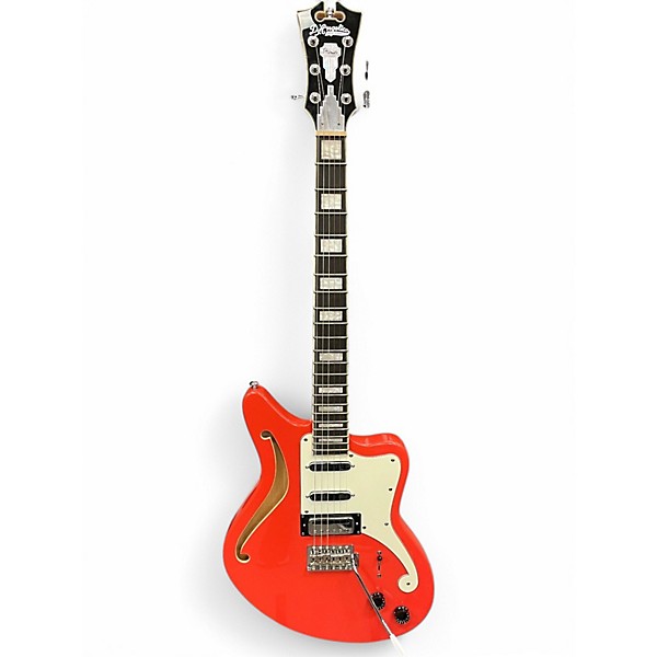 Used D'Angelico Premier Series SH Orange Hollow Body Electric Guitar