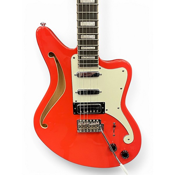 Used D'Angelico Premier Series SH Orange Hollow Body Electric Guitar