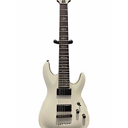 Used 2022 Schecter Guitar Research Demon 7 String White Solid Body Electric Guitar