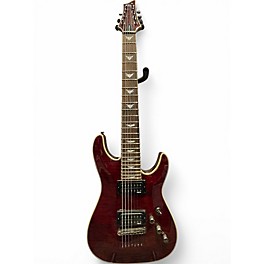 Used 2012 Schecter Guitar Research Omen Extreme-7 Trans Crimson Red Solid Body Electric Guitar