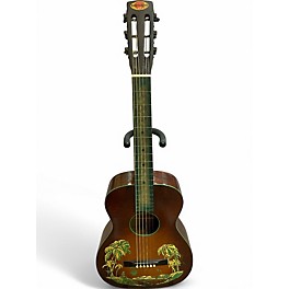 Vintage 1930s Harmony Buckeye Brand Palm Graphic Acoustic Guitar