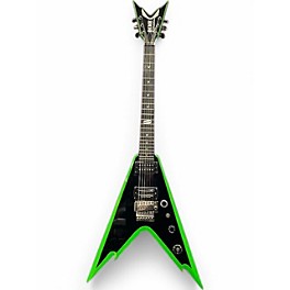 Used Dean Dimebag Razorback BLACK AND GREEN Solid Body Electric Guitar