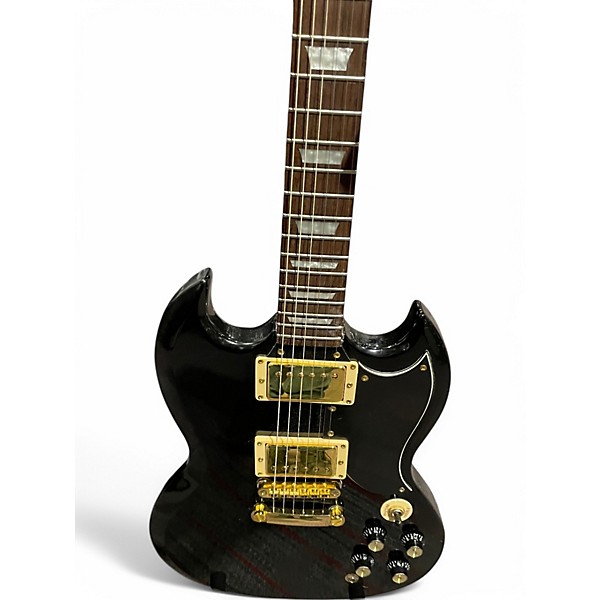 Used 2002 Epiphone G400 Deluxe Black Solid Body Electric Guitar