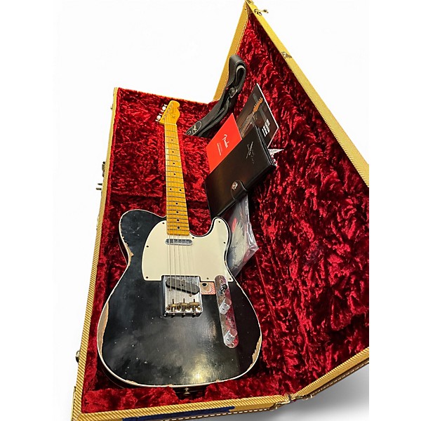 Used 2022 Fender CUSTOM SHOP 1959 CUSTOM RELIC RELIC BLACK Solid Body Electric Guitar
