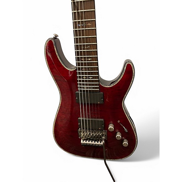 Used Schecter Guitar Research Hellraiser C7 Floyd Rose Red Solid Body Electric Guitar