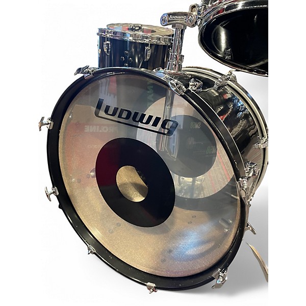 Used Ludwig 4 Piece Rocker Kit Black Drum Kit