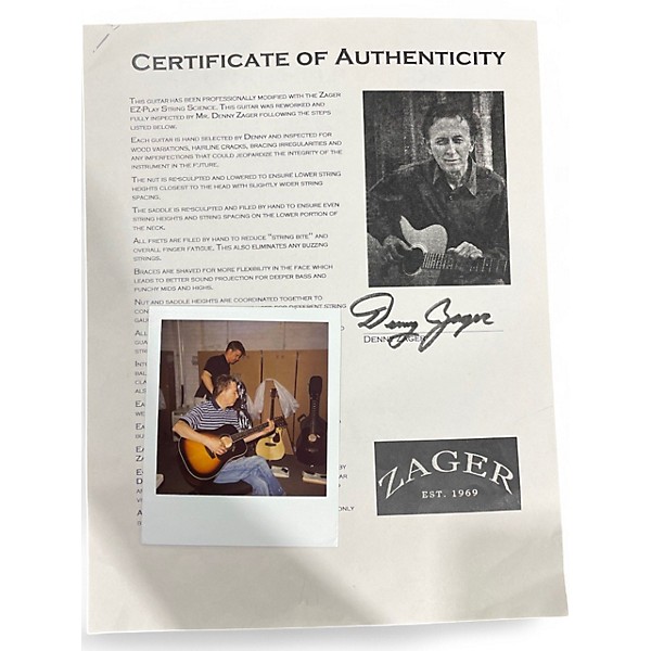 Used Zager ZAD-50/VS 2 Tone Sunburst Acoustic Guitar
