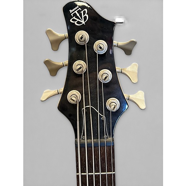 Used 2010s Ibanez BTB406 6 String Trans Black Electric Bass Guitar
