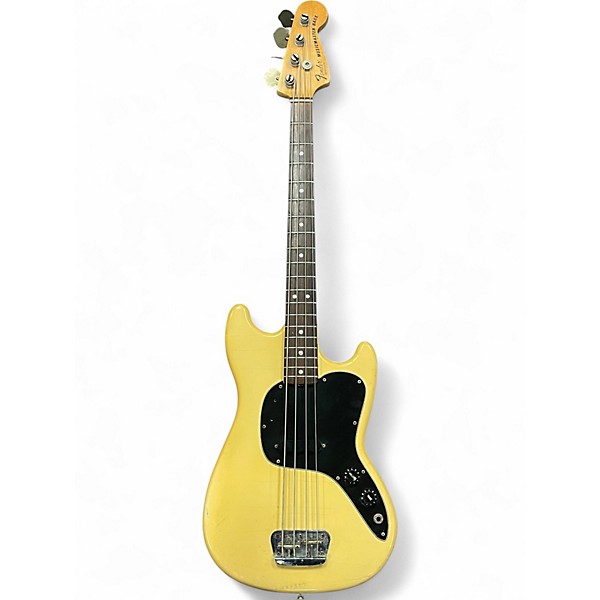 Vintage 1980 Fender MUSICMASTER BASS Yellow Electric Bass Guitar