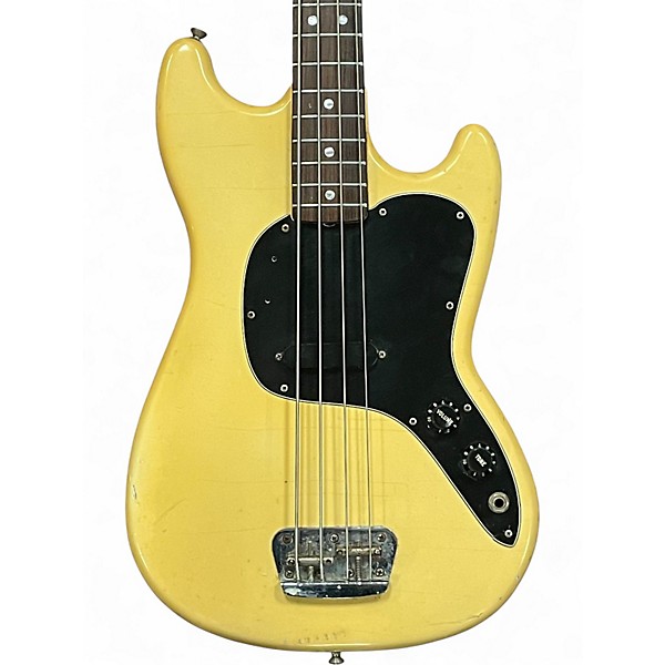 Vintage 1980 Fender MUSICMASTER BASS Yellow Electric Bass Guitar