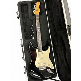 Used Fender MIJ STRAT BLAKC AND WHITE Solid Body Electric Guitar