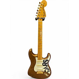Used Fender Limited Edition Bruno Mars Stratocaster Gold Solid Body Electric Guitar