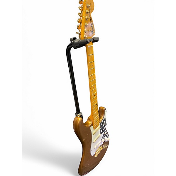 Used Fender Limited Edition Bruno Mars Stratocaster Gold Solid Body Electric Guitar