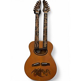 Used Blueberry Bat Grooves Double Neck Natural Acoustic Guitar