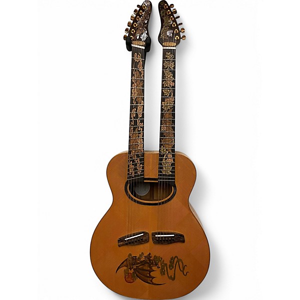Used Blueberry Bat Grooves Double Neck Natural Acoustic Guitar