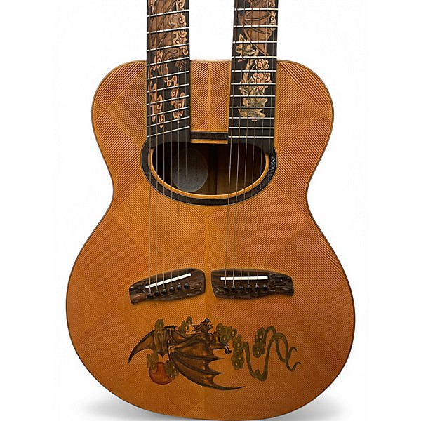 Used Blueberry Bat Grooves Double Neck Natural Acoustic Guitar