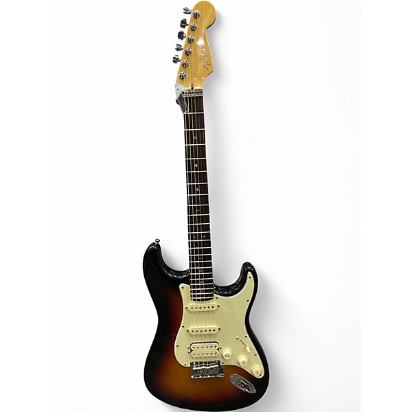 Used 2005 Fender American Deluxe Stratocaster HSS 3 Tone Sunburst Solid Body Electric Guitar,Specials : American Fashion Style Bags On Sale