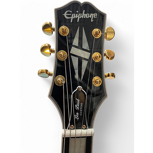 Used Epiphone Les Paul Custom Black Solid Body Electric Guitar