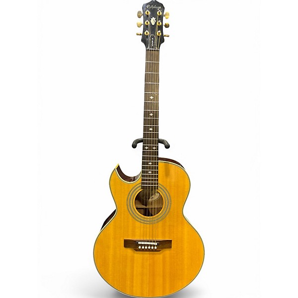 Used Epiphone PR5E Left Handed Natural Acoustic Electric Guitar