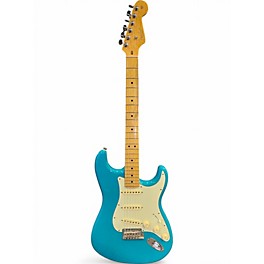 Used 2021 Fender American Professional II Stratocaster miami Blue Solid Body Electric Guitar