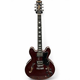 Used Donner DJP1000 Wine Red Hollow Body Electric Guitar