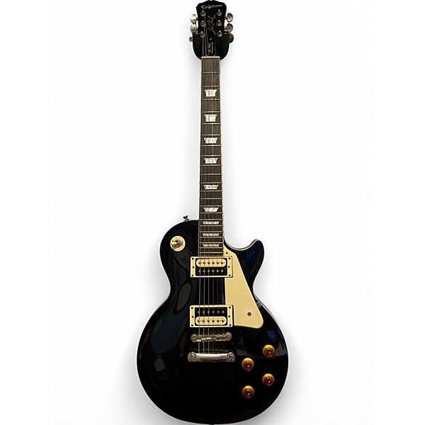 Used 2020 Epiphone Les Paul Traditional Pro Black Solid Body Electric Guitar