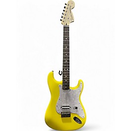 Used Fender Tom Delonge Signature Stratocaster Graffiti Yellow Solid Body Electric Guitar