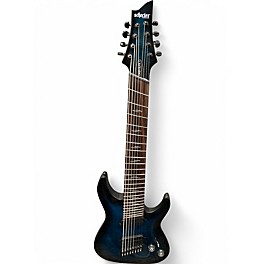 Used Schecter Guitar Research omen elite 8 Sapphire Blue Trans Solid Body Electric Guitar